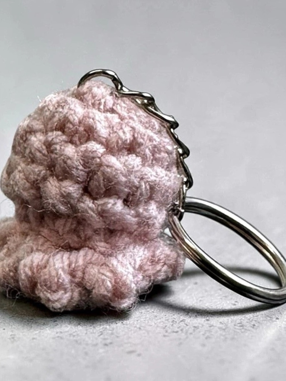 Handmade Pink Octopus Crochet Keychain